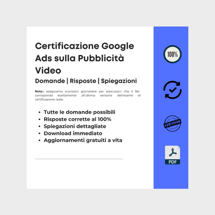 Immagine che mostra i titoli delle copertine degli ebook Risposte: Certificazione Google Ads sulla Pubblicità Video [Aggiornato]